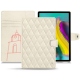 Housse cuir Samsung Galaxy Tab S5e - Blanc escumo - Couture