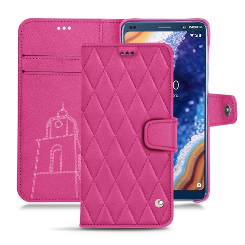 Capa em pele Nokia 9 PureView Tradition BRose BB - Couture ( Pantone #DB599F )