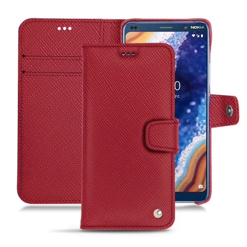 Custodia in pelle Nokia 9 PureView Tradition BRouge passion ( Pantone #a6192e ) 
