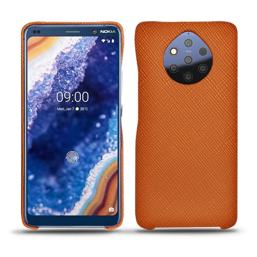 Lederschutzhülle Nokia 9 PureViewOrange vibrant ( Pantone #e36b39 ) 