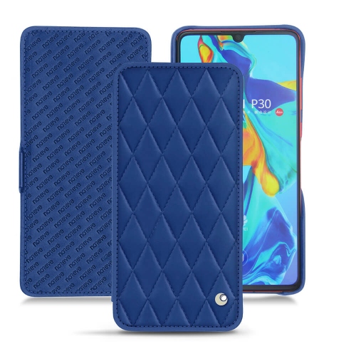 Custodia in pelle Huawei P30Bleu océan - Couture ( Nappa - Pantone #15458a) 