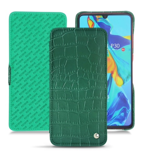 Huawei P30 leather caseCrocodile pino ( Pantone #173F35 ) 
