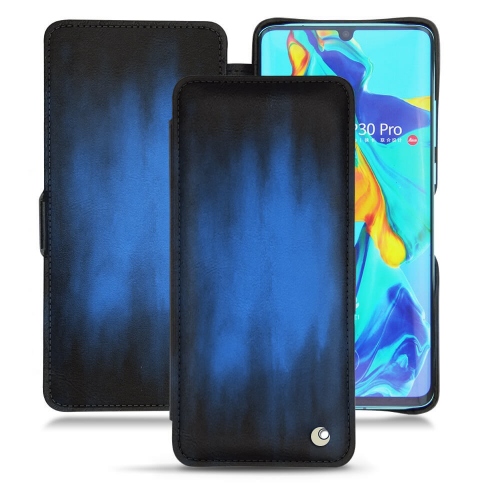 Custodia in pelle Huawei P30 ProBleu Patine