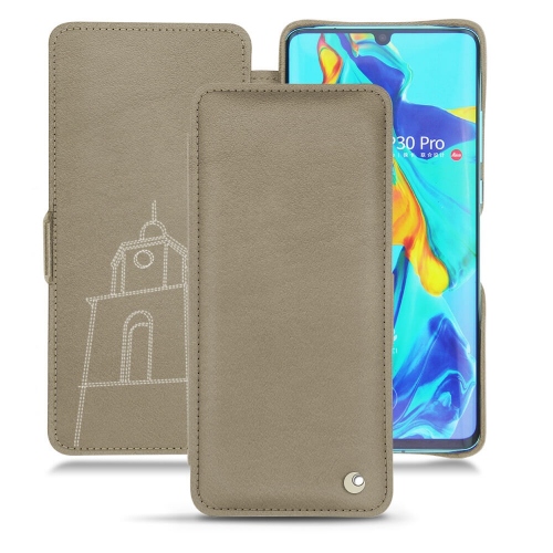 Capa em pele Huawei P30 ProDarboun sabla ( Pantone #BCB1A1 )