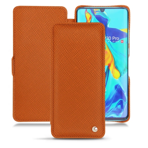 Lederschutzhülle Huawei P30 ProOrange vibrant ( Pantone #e36b39 ) 
