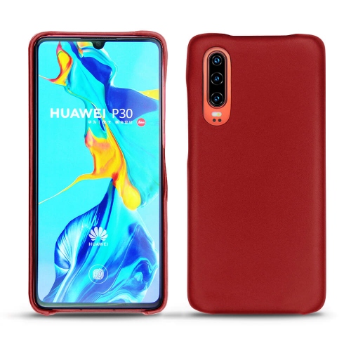 レザーケース Huawei P30Rouge ( Nappa - Pantone #d50032 ) 