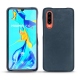 Capa em pele Huawei P30 - Jean vintage ( Roughtcut - Pantone 285U  ) 