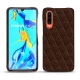 Coque cuir Huawei P30 - Châtaigne - Couture ( Pantone 476C ) 