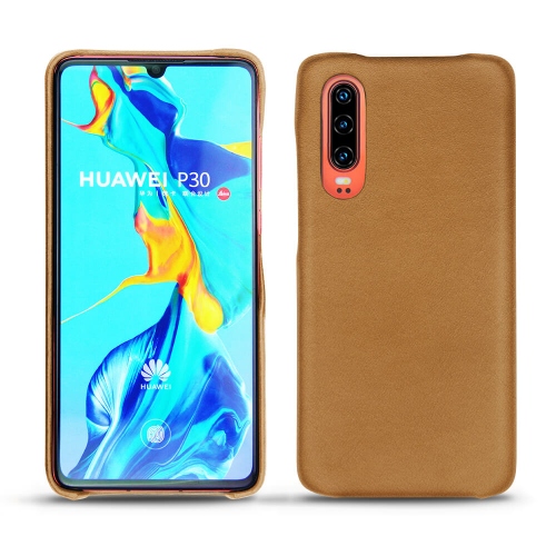 レザーケース Huawei P30Castan esparciate ( Pantone #824F2A )