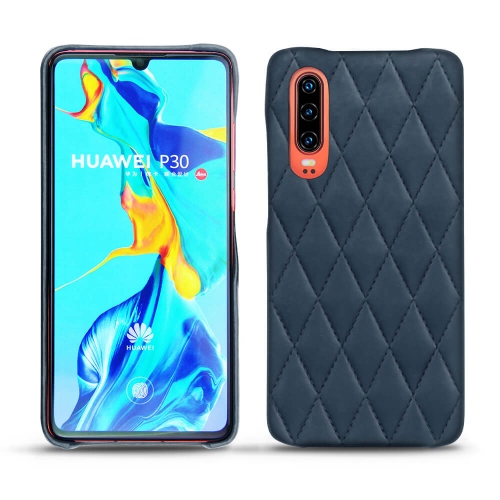 レザーケース Huawei P30Jean vintage - Couture ( Pantone #2f414f  ) 