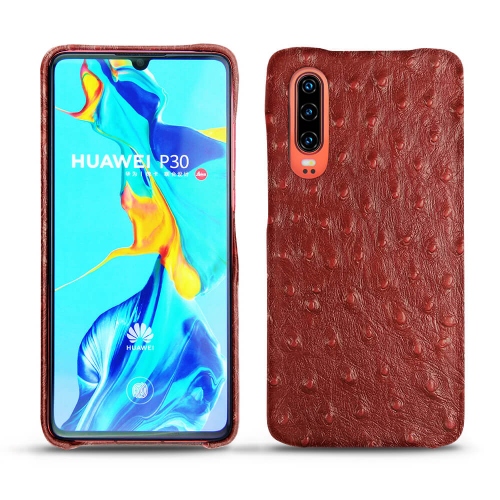 Huawei P30 leather coverAutruche ciliegia ( Pantone #a4343a ) 