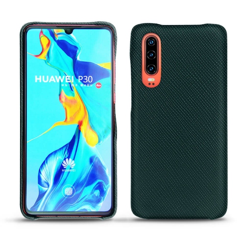 Lederschutzhülle Huawei P30Vert séduisant ( Pantone #1d3c34 ) 