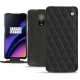 OnePlus 6T leather case - Noir - Couture ( Nappa - Black ) 