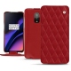 Lederschutzhülle OnePlus 6T - Rouge - Couture ( Nappa - Pantone 199C ) 