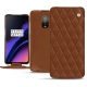 レザーケース OnePlus 6T - Marron - Couture ( Nappa - Pantone 1615C ) 