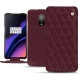 OnePlus 6T leather case - Lie de vin - Couture ( Pantone 5115C ) 