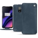 レザーケース OnePlus 6T - Jean vintage ( Roughtcut - Pantone 285U  ) 