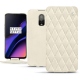 レザーケース OnePlus 6T - Blanc escumo - Couture
