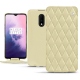 OnePlus 7 leather case - Beige - Couture ( Nappa - Pantone 7502C ) 