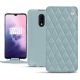 硬质真皮保护套 OnePlus 7 - Bleu ciel - Couture ( Nappa - Pantone 277C ) 
