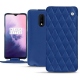 OnePlus 7 leather case - Bleu océan - Couture ( Nappa - Pantone 293C ) 