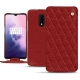 OnePlus 7 leather case - Tomate - Couture ( Pantone 187C ) 