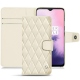 Funda de piel OnePlus 7 - Blanc - Couture ( Bologna - White ) 