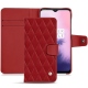 Capa em pele OnePlus 7 - Rouge - Couture ( Nappa - Pantone 199C ) 