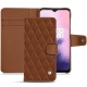 Custodia in pelle OnePlus 7 - Marron - Couture ( Nappa - Pantone 1615C ) 