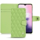 Lederschutzhülle OnePlus 7 - Vert olive - Couture ( Nappa - Pantone 578U ) 