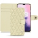 OnePlus 7 leather case - Ivoire - Couture ( Sleek P C12 - White ) 