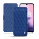 OnePlus 7 leather case - Bleu océan - Couture ( Nappa - Pantone 293C ) 