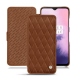 Housse cuir OnePlus 7 - Marron - Couture ( Nappa - Pantone 1615C ) 
