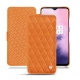 OnePlus 7 leather case - Orange - Couture ( Nappa - Pantone 1495U ) 