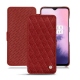 Housse cuir OnePlus 7 - Tomate - Couture ( Pantone 187C ) 