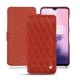 硬质真皮保护套 OnePlus 7 - Papaye - Couture ( Pantone 180C ) 