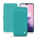 Funda de piel OnePlus 7 - Bleu fluo - Couture