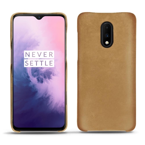 Funda de piel OnePlus 7Sable vintage ( Pantone #9b7340 ) 