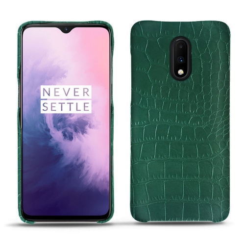 硬质真皮保护套 OnePlus 7Crocodile pino ( Pantone #173F35 ) 