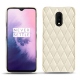 OnePlus 7 leather cover - Blanc - Couture ( Bologna - White ) 