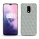 OnePlus 7 leather cover - Gris - Couture ( Nappa - Pantone W428C ) 