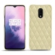 Lederschutzhülle OnePlus 7 - Beige - Couture ( Nappa - Pantone 7502C ) 