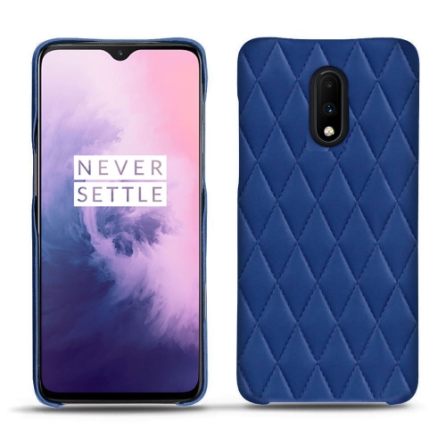 Oneplus 7 - Housses cuir chics et élégantes Bleu océan - Couture ( Nappa - Pantone #15458a) 