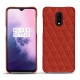 Funda de piel OnePlus 7 - Papaye - Couture ( Pantone 180C ) 