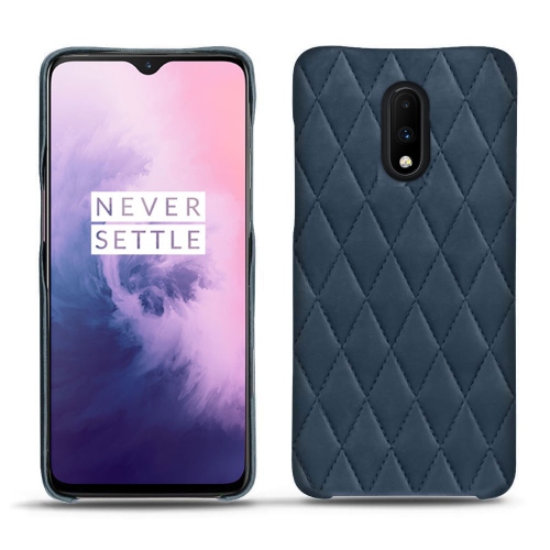 Capa em pele OnePlus 7Jean vintage - Couture ( Pantone #2f414f  ) 