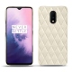 Lederschutzhülle OnePlus 7 - Blanc escumo - Couture