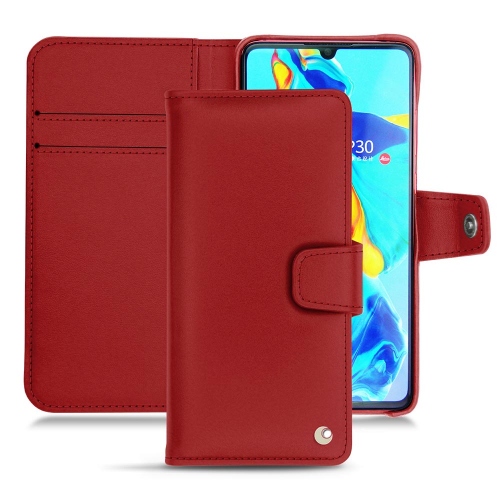 Huawei P30 leather caseRouge ( Nappa - Pantone #d50032 ) 