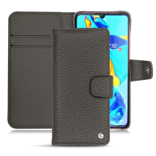 Protections (étuis, coques, housses) en cuir pour Huawei P30Anthracite ( Pantone #41403c ) 