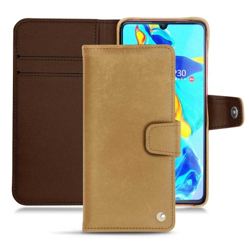 Capa em pele Huawei P30Sable vintage ( Pantone #9b7340 ) 
