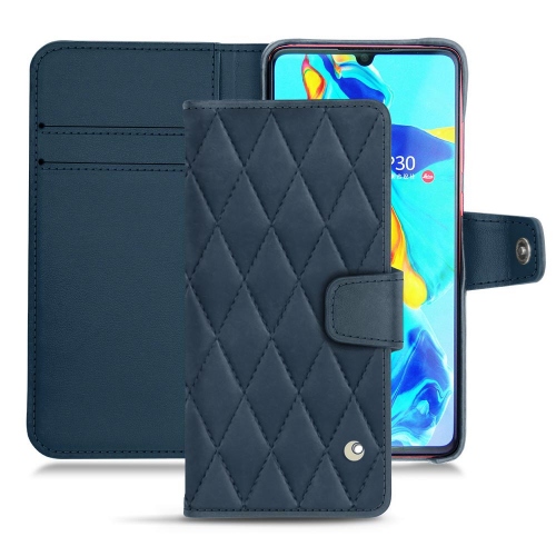 Huawei P30 leather caseJean vintage - Couture ( Pantone #2f414f  ) 